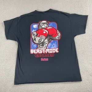 Popeye Beast Mode Engaged Contrast Short Sleeve Black Comics Crew T-Shirt‎ 2XL